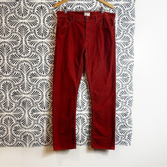 Club Monaco Rust Straight Leg Button Fly Corduroy Pants 34 X 32 - Picture 1 of 11